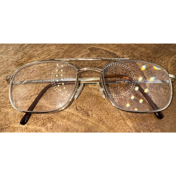 Horizon Eyewear Port Eyeglass Frames 55-19-142 Gold Wire Aviator Style - Picture 9 of 9